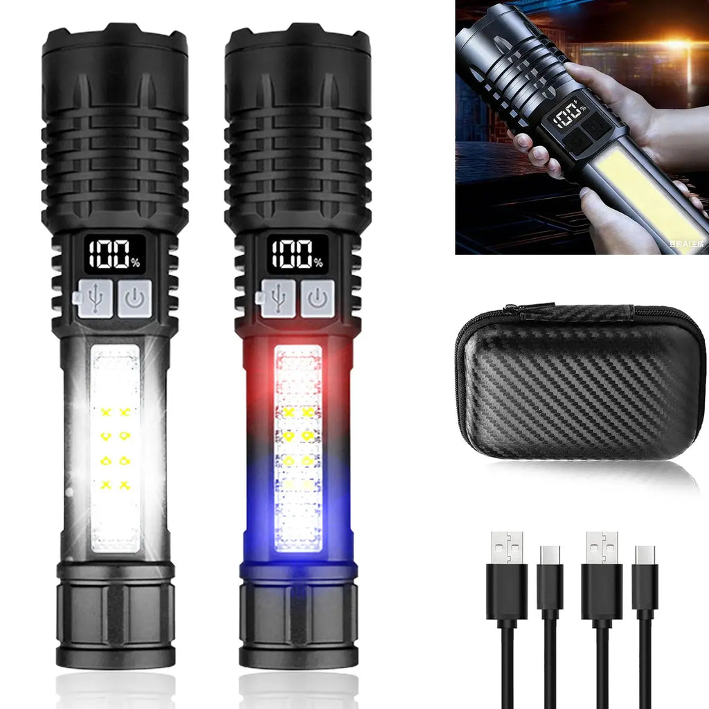Linterna LED Recargable con Luz Lateral — Camping, Senderismo y Emergencias - Madys