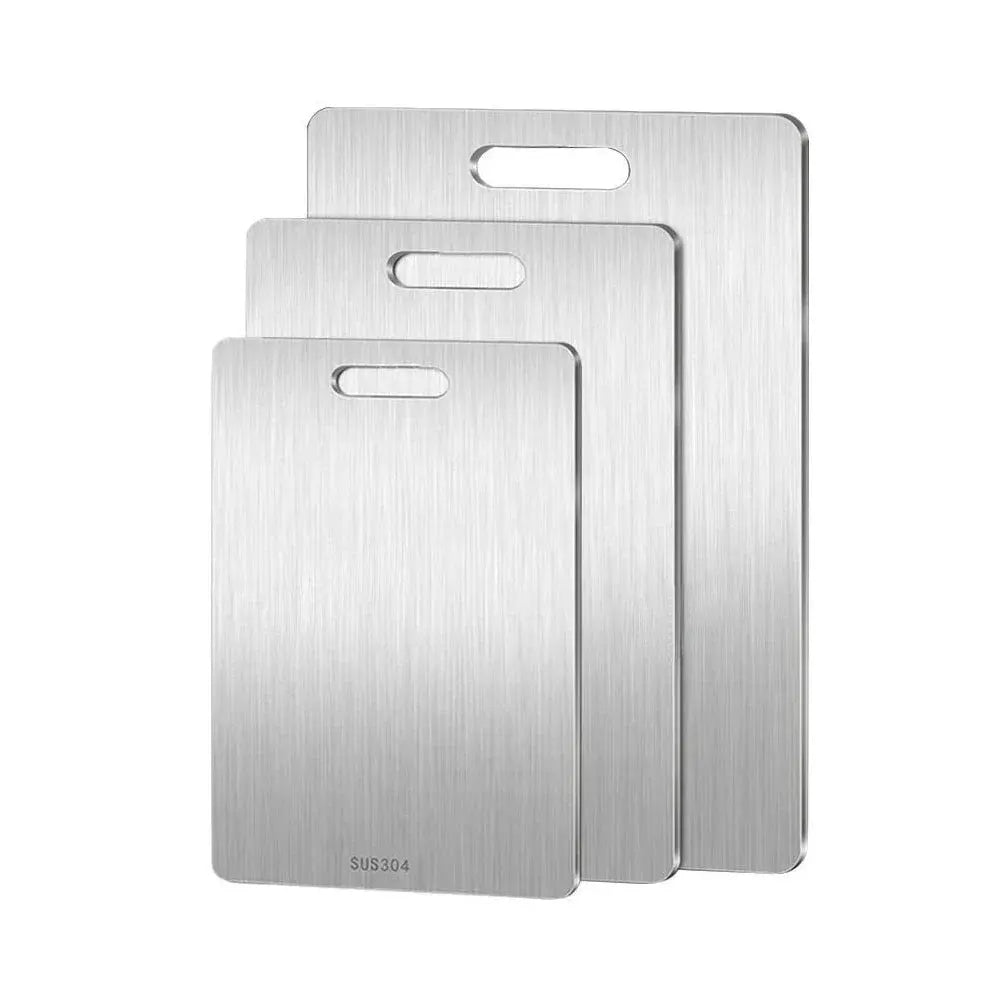 Tabla de Cortar Acero Inoxidable Doble Cara — Anti bacterial, Antihongos y Amasadora - Madys