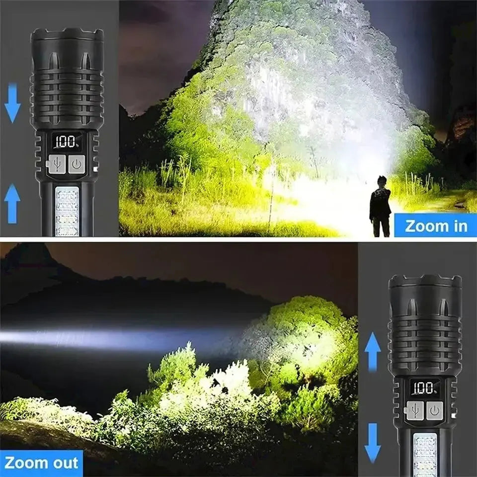 Linterna LED Recargable con Luz Lateral — Camping, Senderismo y Emergencias - Madys