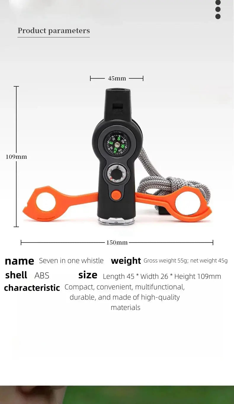 Silbato de Supervivencia 7 en 1 (Kit Esencial Outdoor) - Madys